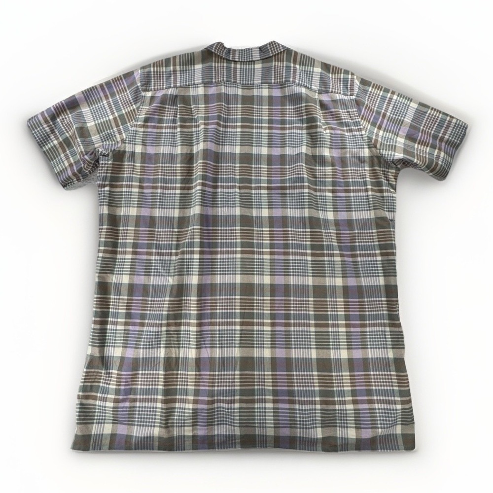 Polo Ralph Lauren XL Tall Plaid Camp Shirt Purple Green Short Sleeve - Picture 3 of 7